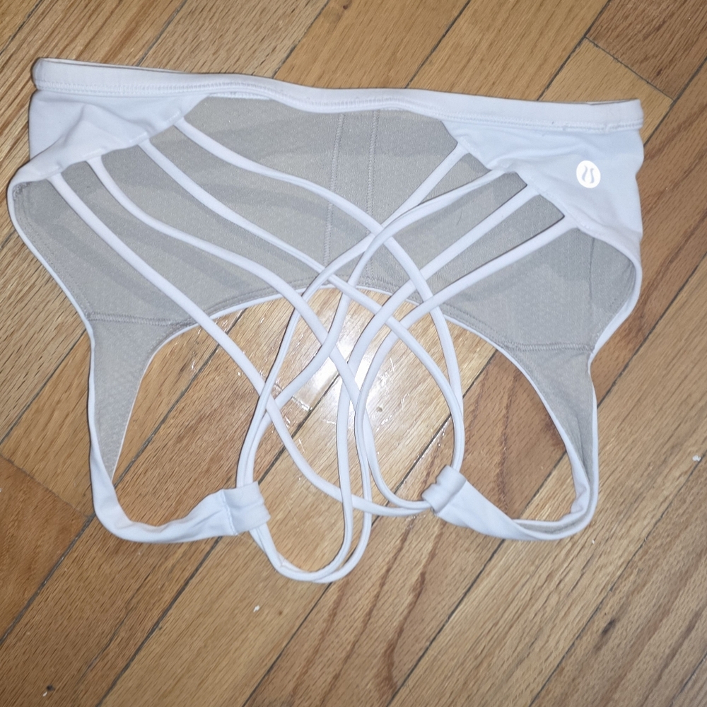 White Lululemon Strappy Sports Bra